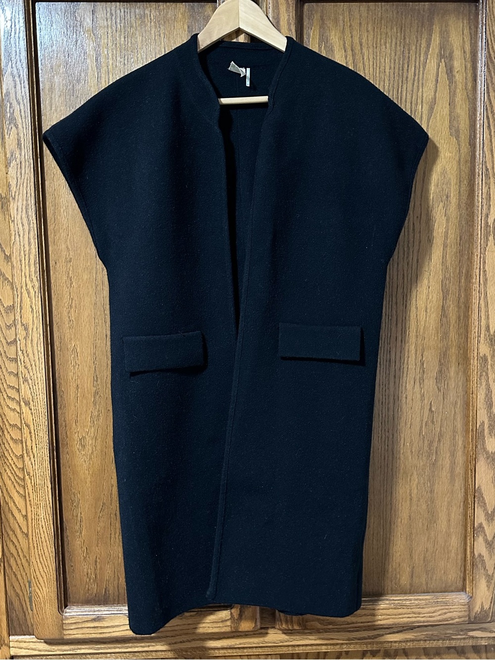 Anthropologie Akemi + Kin Open Front Duster Cardigan Black Minimalist OS